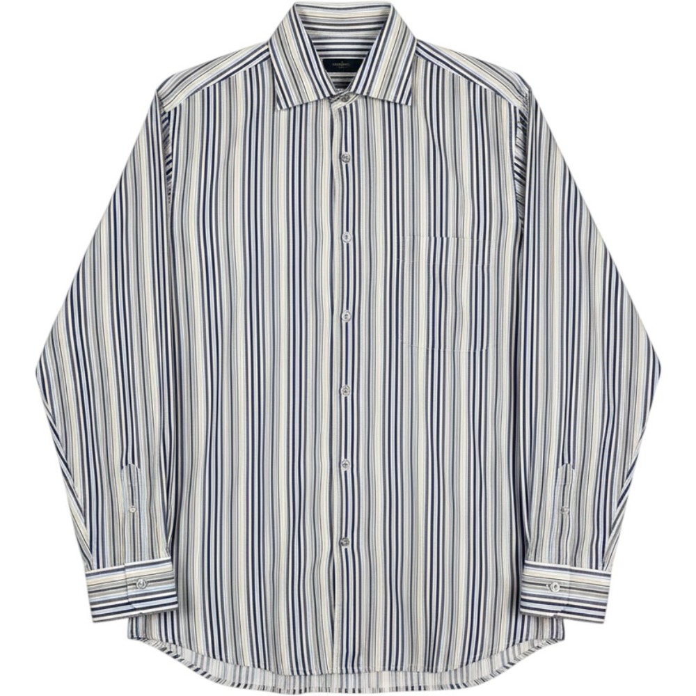 Ermenegildo Zegna Sport Button Down Shirt Medium Corduroy Stripe Long Sleeve